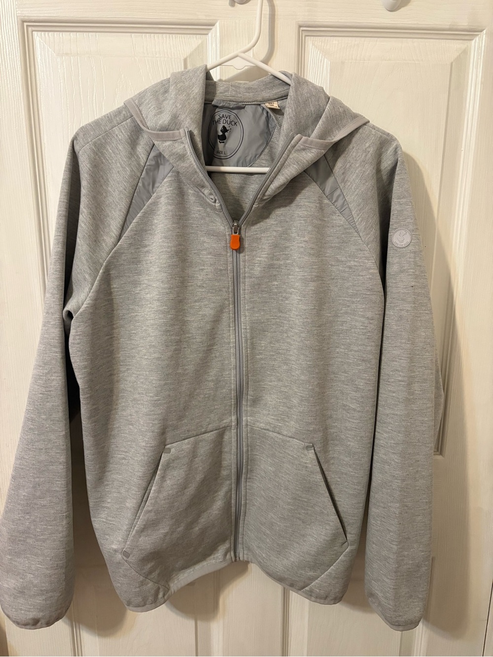 Save The Duck Men’s Light Grey Zip-Up Hoodie Jacket